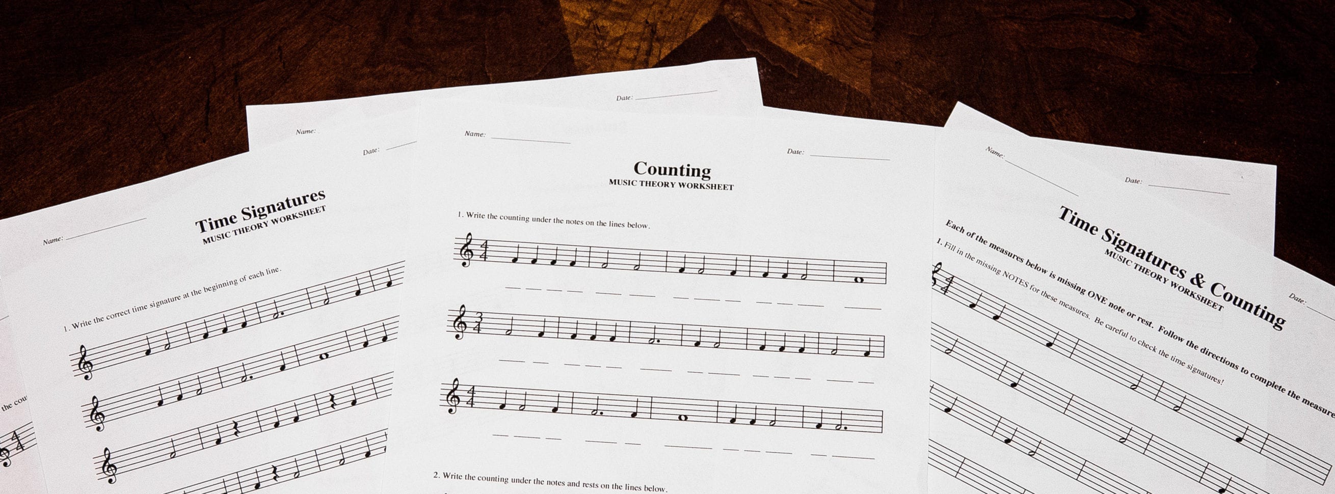 Time Signatures  Counting Free Printable Theory Worksheets