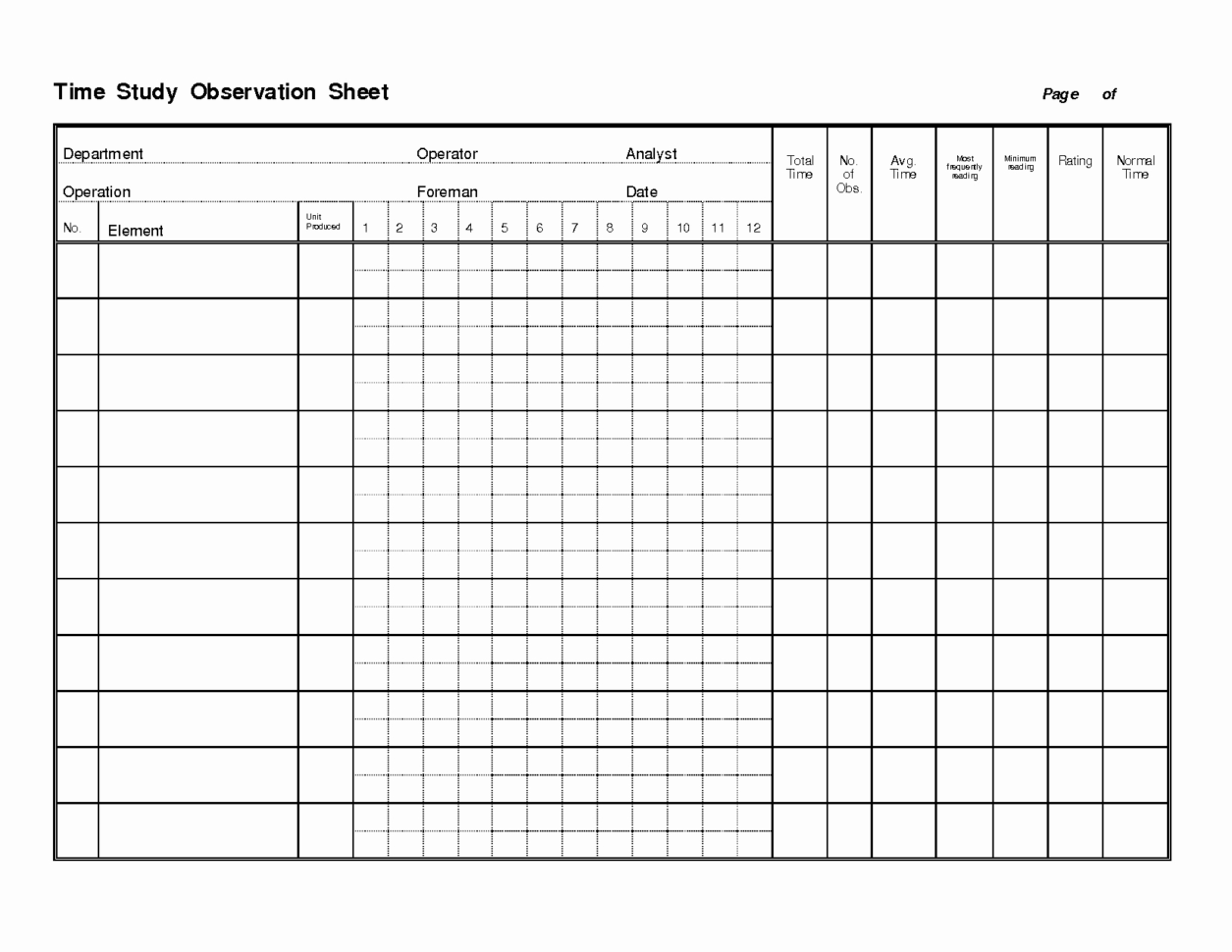 Time Study Spreadsheet – — db-excel.com