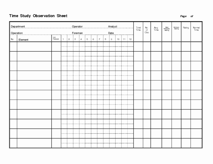 Time Study Spreadsheet – — db-excel.com