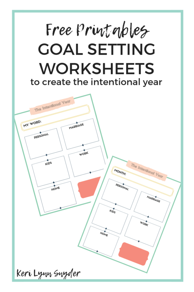 Tips For Setting Goals  Free Worksheets  Keri Lynn Snyder