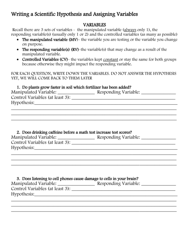 Tips For Writing A Scientific Hypothesis