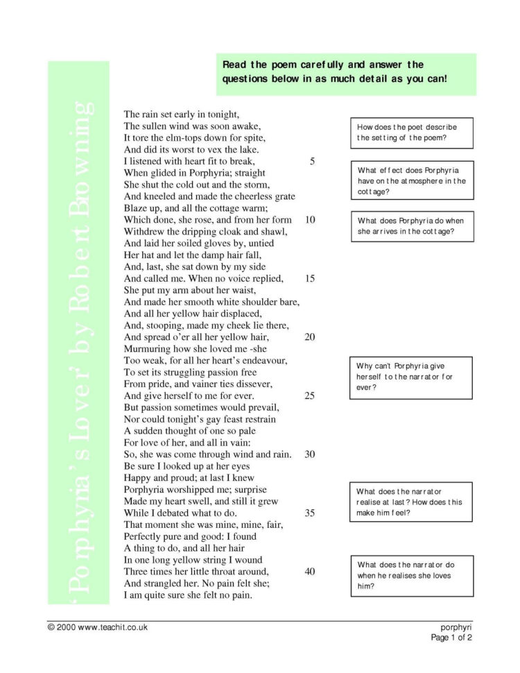 To His Coy Mistress Worksheet Answers