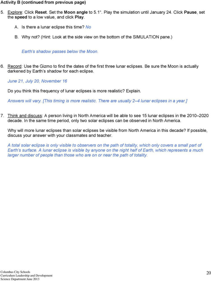 Topic Cycles And Patterns Of Earth And The Moon Grade Level 7  Pdf