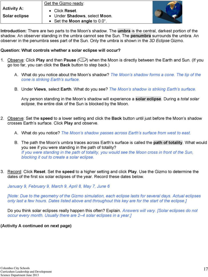 Topic Cycles And Patterns Of Earth And The Moon Grade Level 7  Pdf