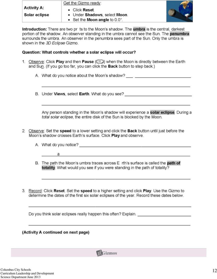 Topic Cycles And Patterns Of Earth And The Moon Grade Level 7  Pdf