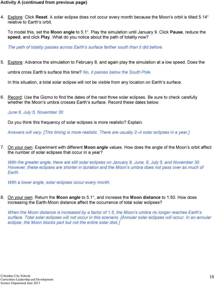 Topic Cycles And Patterns Of Earth And The Moon Grade Level 7  Pdf