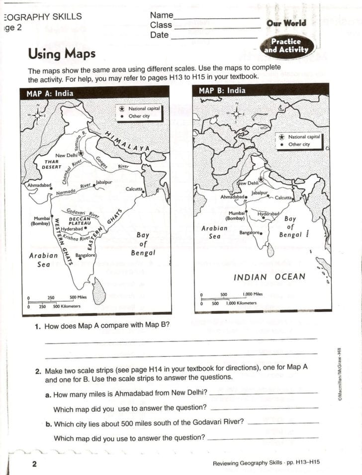 Map Skills Worksheets