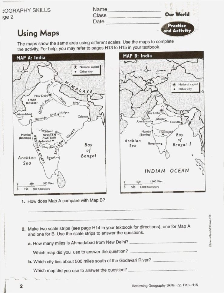 Topographic Map Worksheet