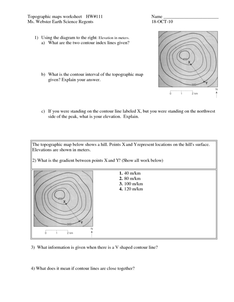 Topographic Map Worksheet 91 Images In Collection Page 2