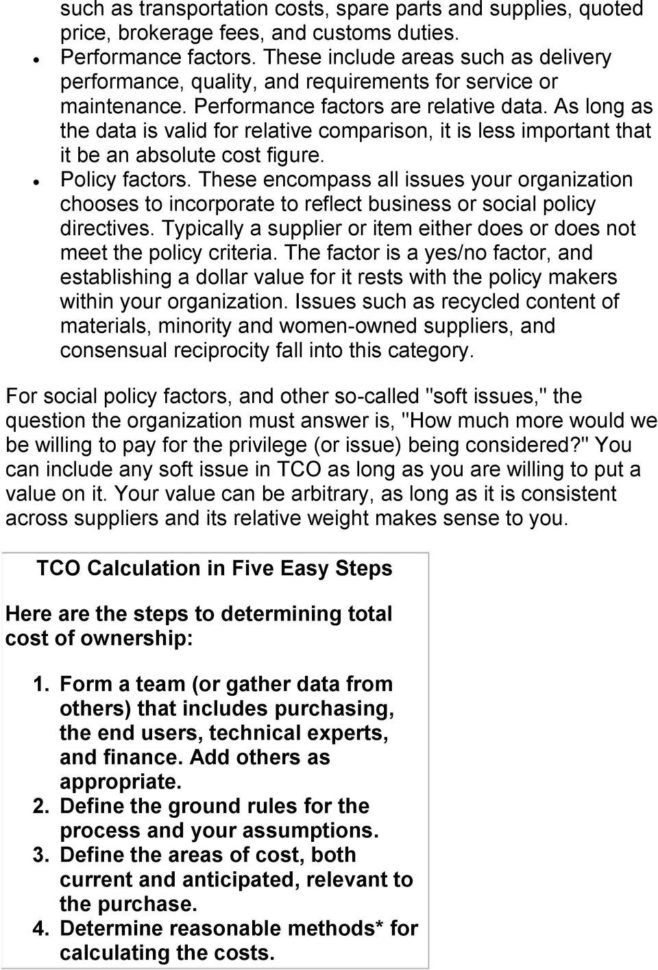 Total Cost Of Ownership  Pdf
