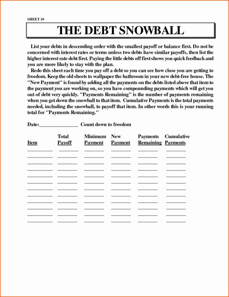 Total Money Makeover Spreadsheet Debt Snowball Spreadsheet