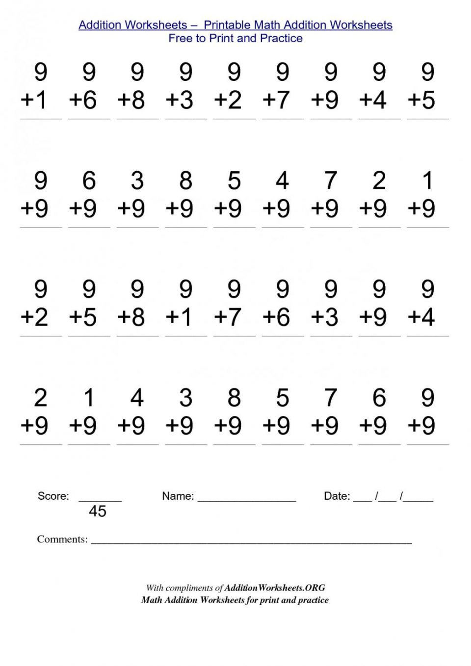 1 Touch Math Worksheets