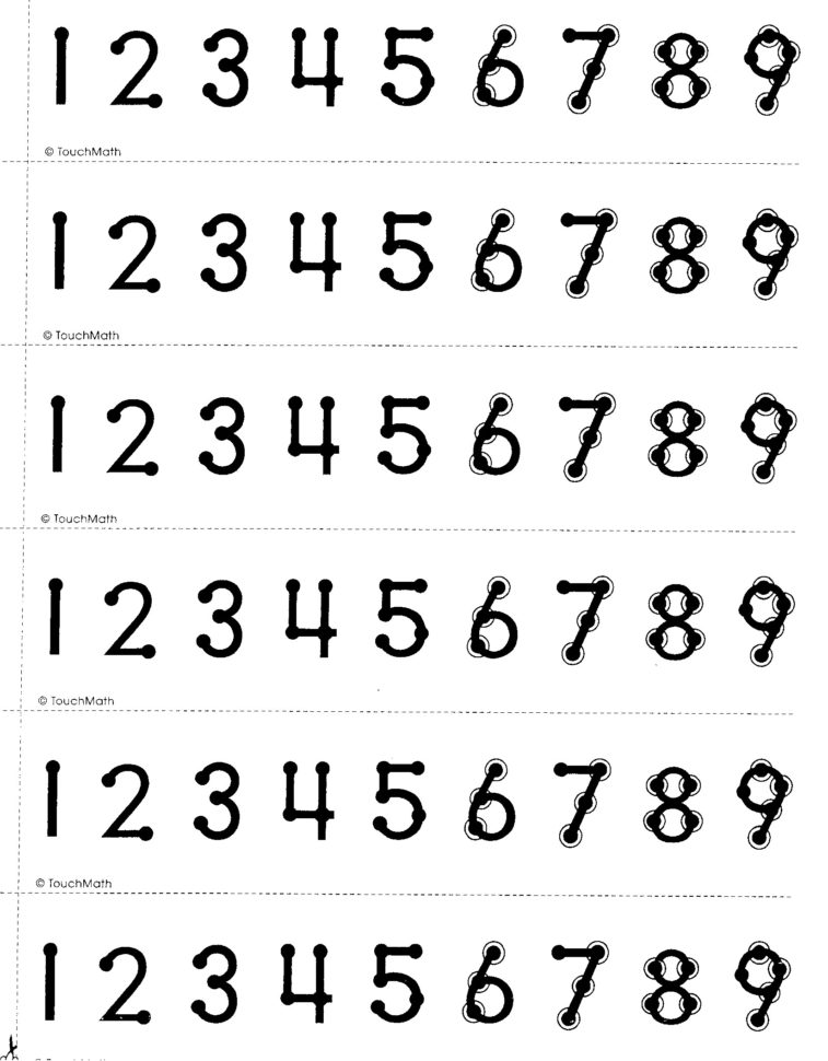 Touch Math Worksheets Generator  Yooob