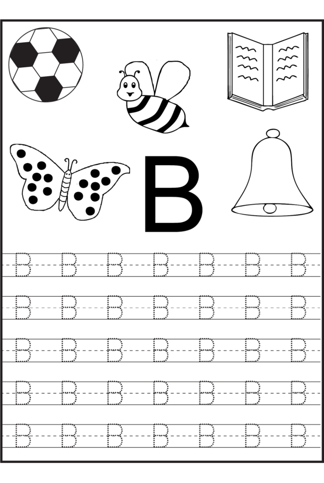 Trace Letter B Worksheets  Activity Shelter