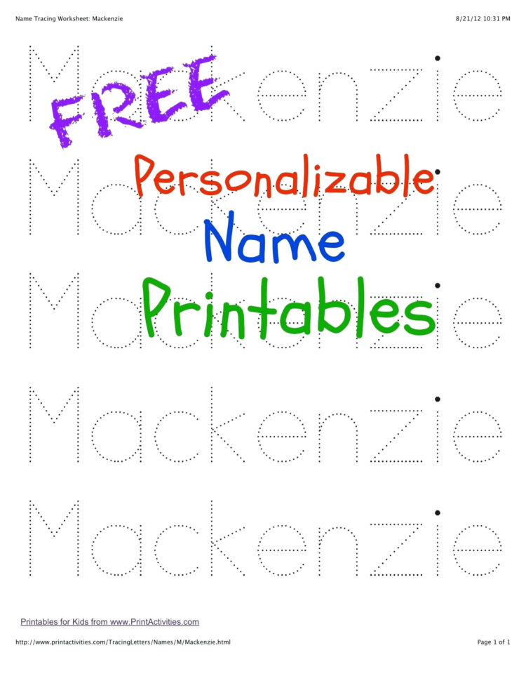 Trace Your Name Worksheets – Fiestaprintco