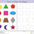 Tracing And Color The Geometric Shapes Worksheet For Kids