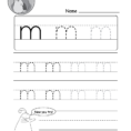 Tracing Letter M Worksheets Kindergarten  Printable