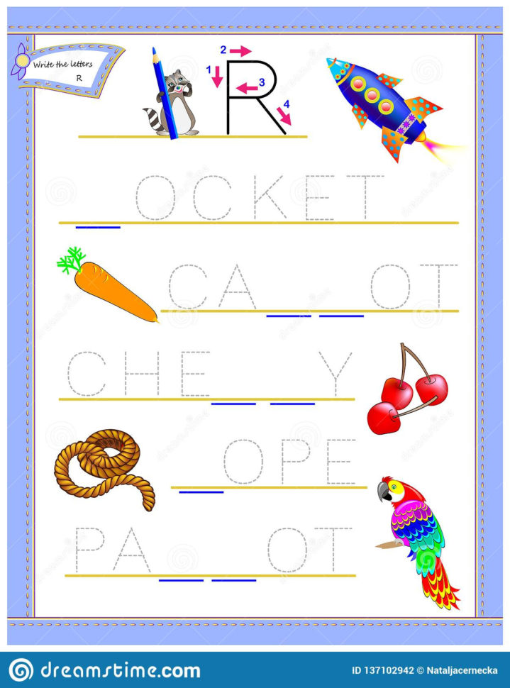 Tracing Letter R For Study English Alphabet Printable