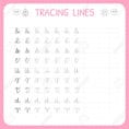 Tracing Lines Basic Writing Worksheet For Kids Working Pages