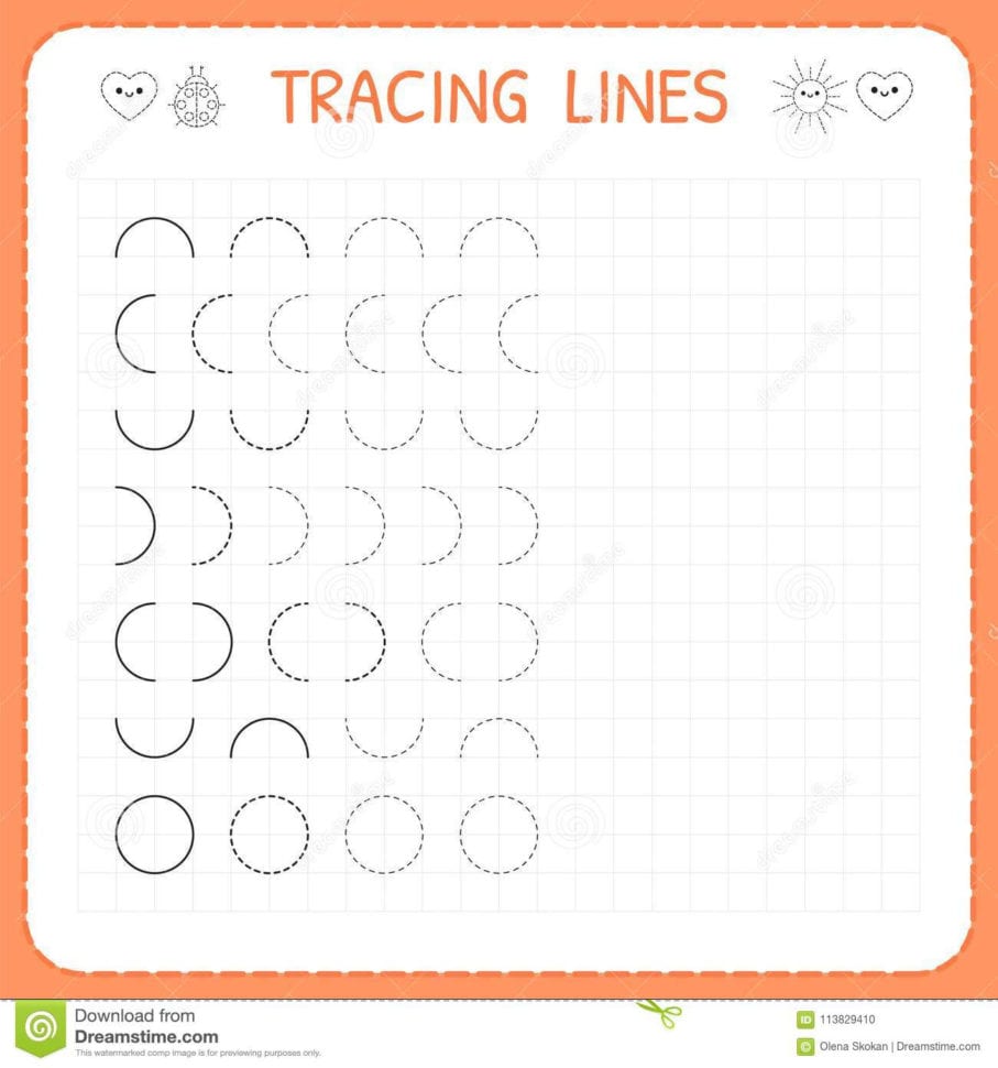 Tracing Lines Worksheet For Kids Basic Writing Working
