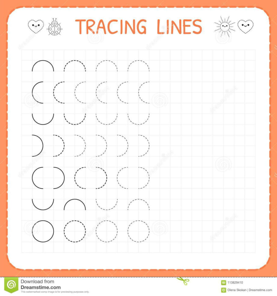 Tracing Lines Worksheet For Kids Basic Writing Working