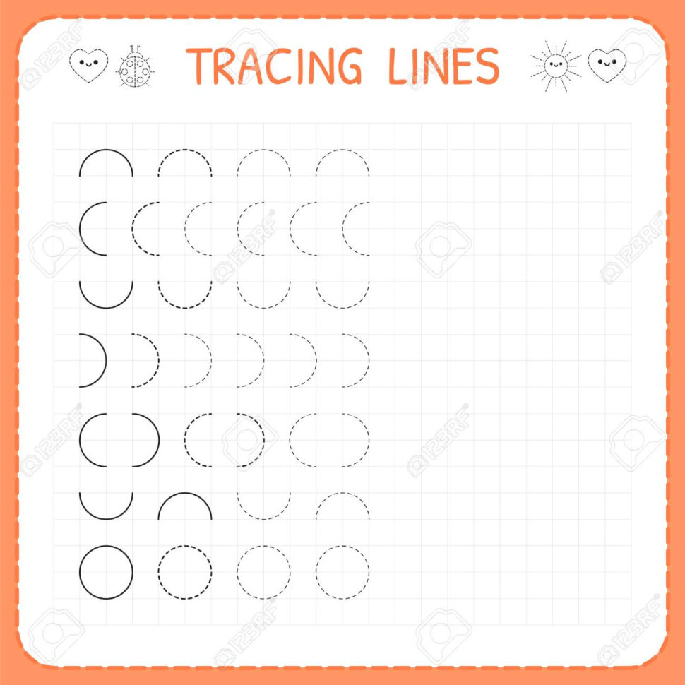Tracing Lines Worksheet For Kids Basic Writing Working Pages