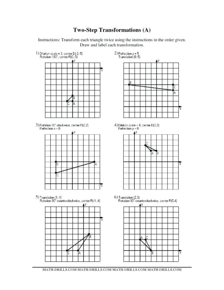Transformation Math Worksheets Reflections Maths Worksheet