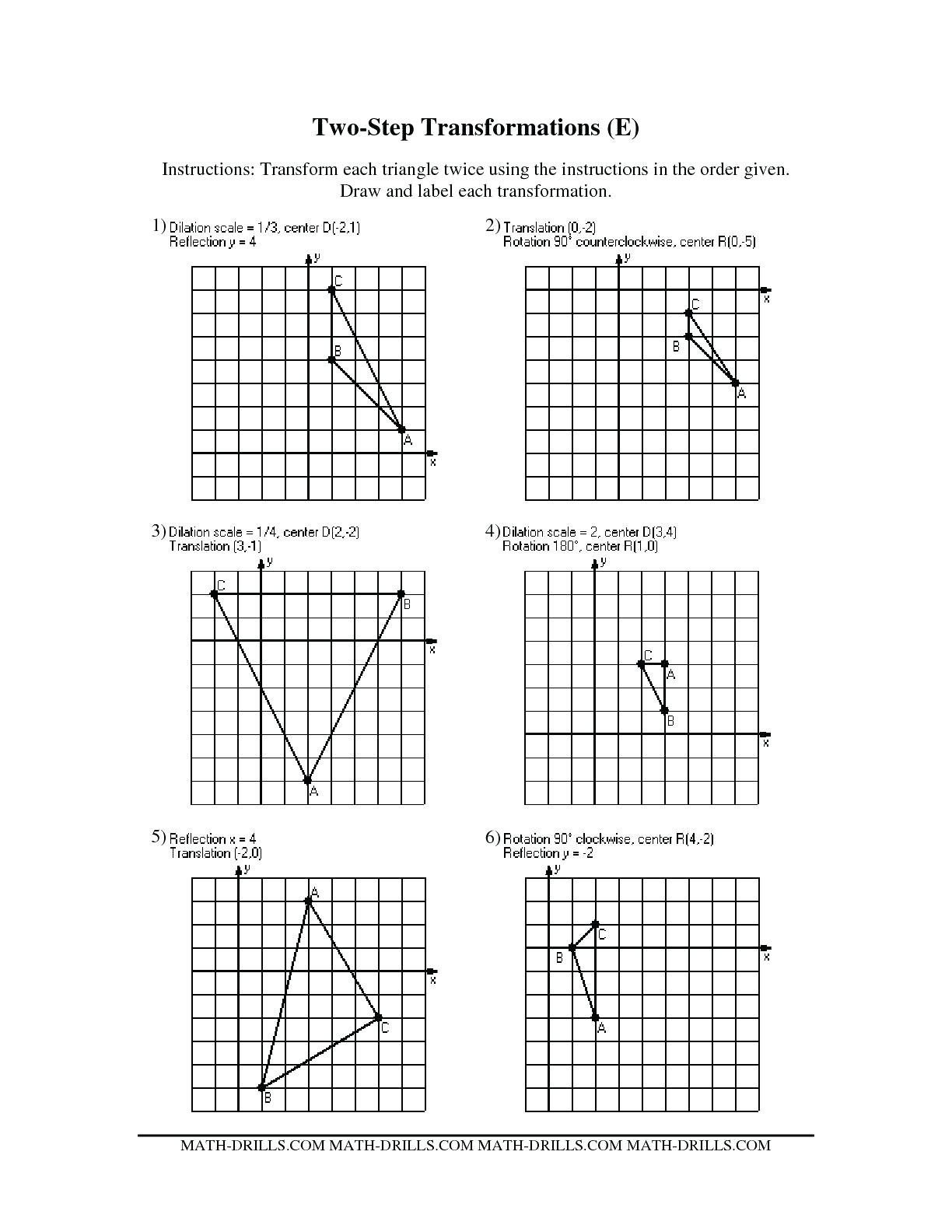 Dilation Math Worksheets With Answers