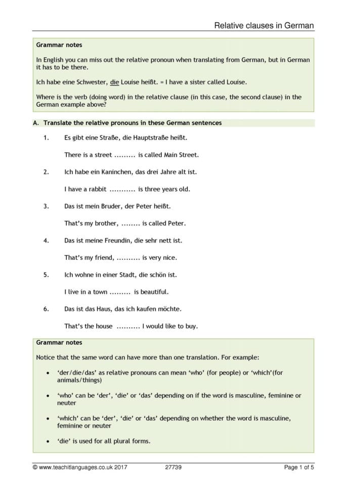 Translation Resources For Se German  Teachit Languages