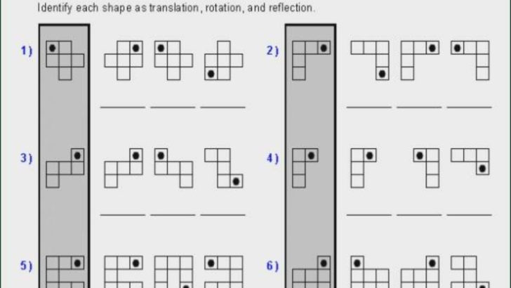 Translation Rotation Reflection Worksheet Answers
