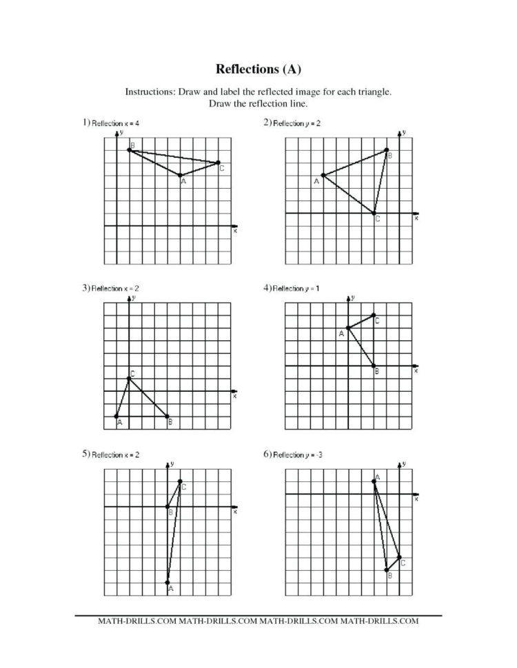 Translations And Reflections Worksheet Math Practice