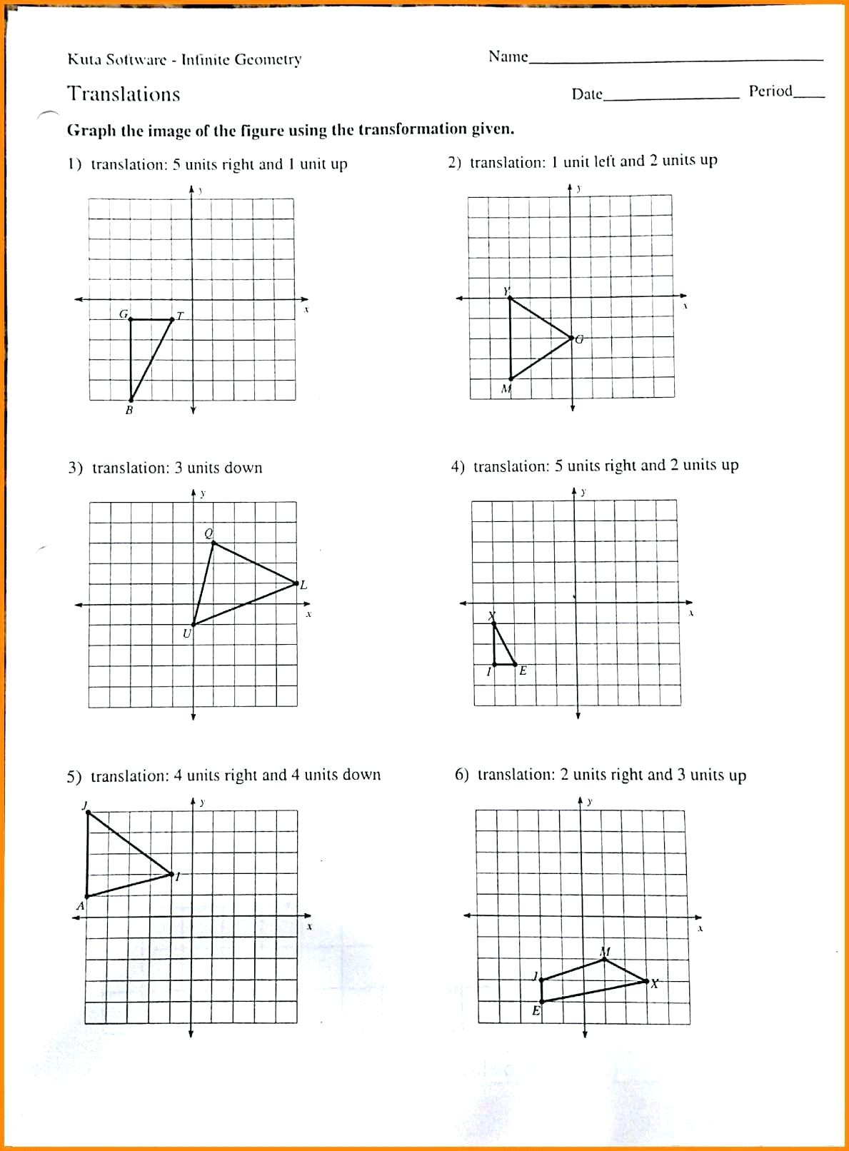 Translations And Reflections Worksheet Math Rotations — db-excel.com