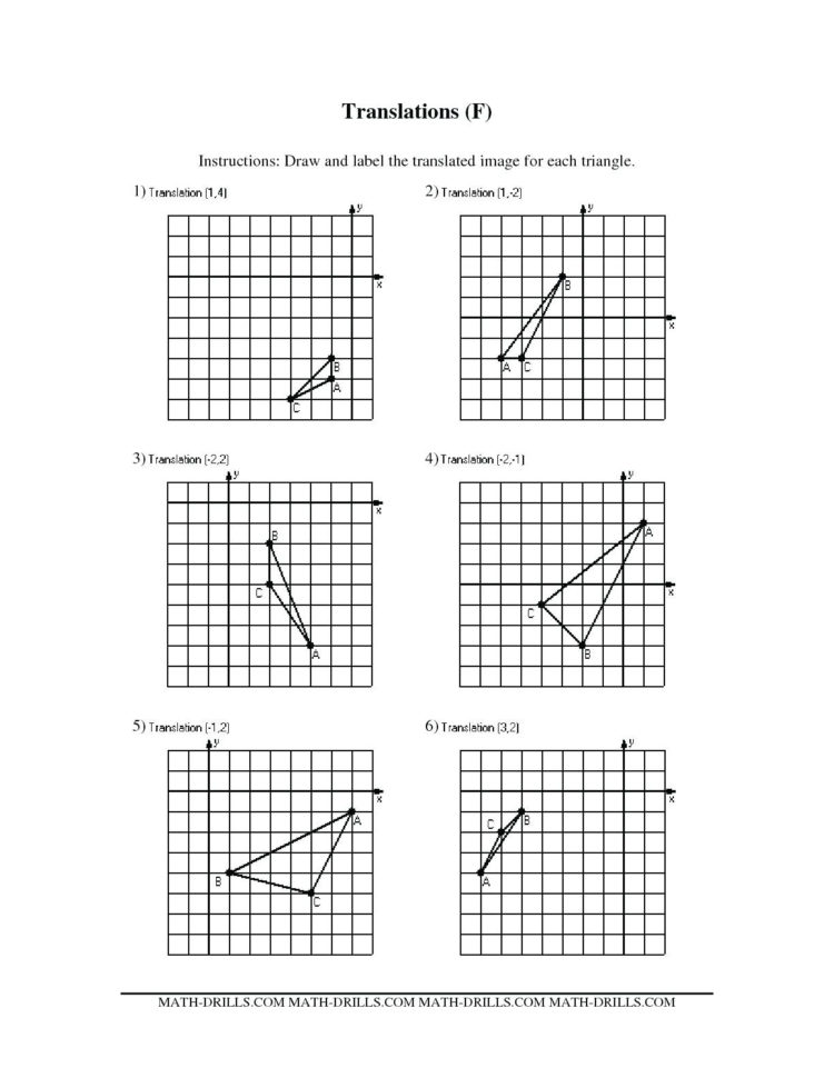 Translations Math Worksheets Translate Rotation Reflection