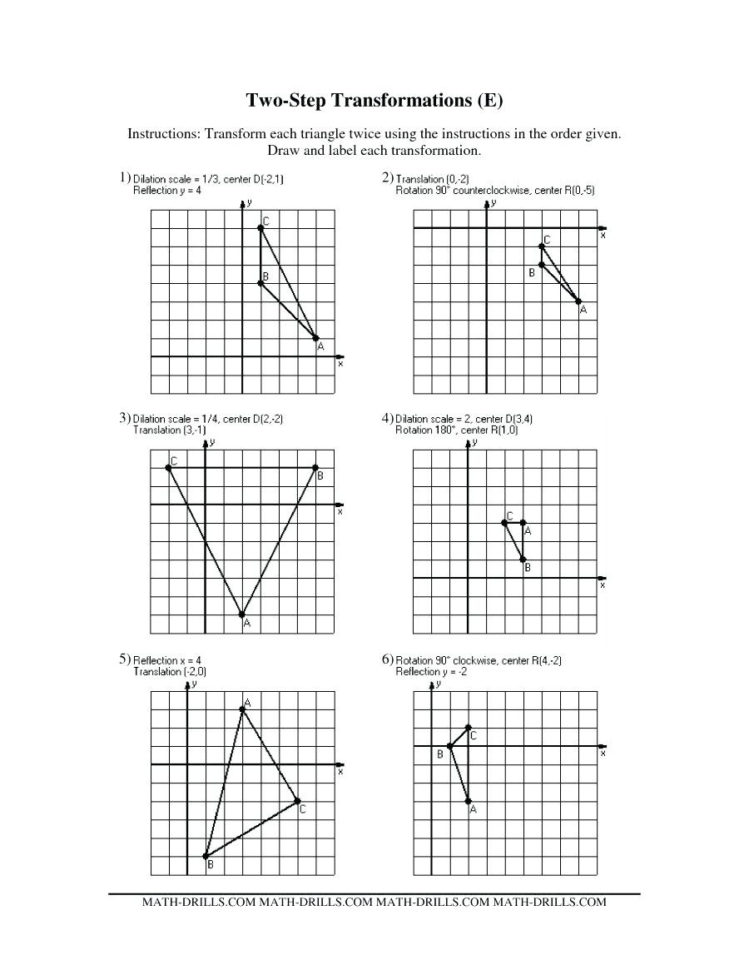 Translations Quiz Math Kindergarten Rotations Worksheet The