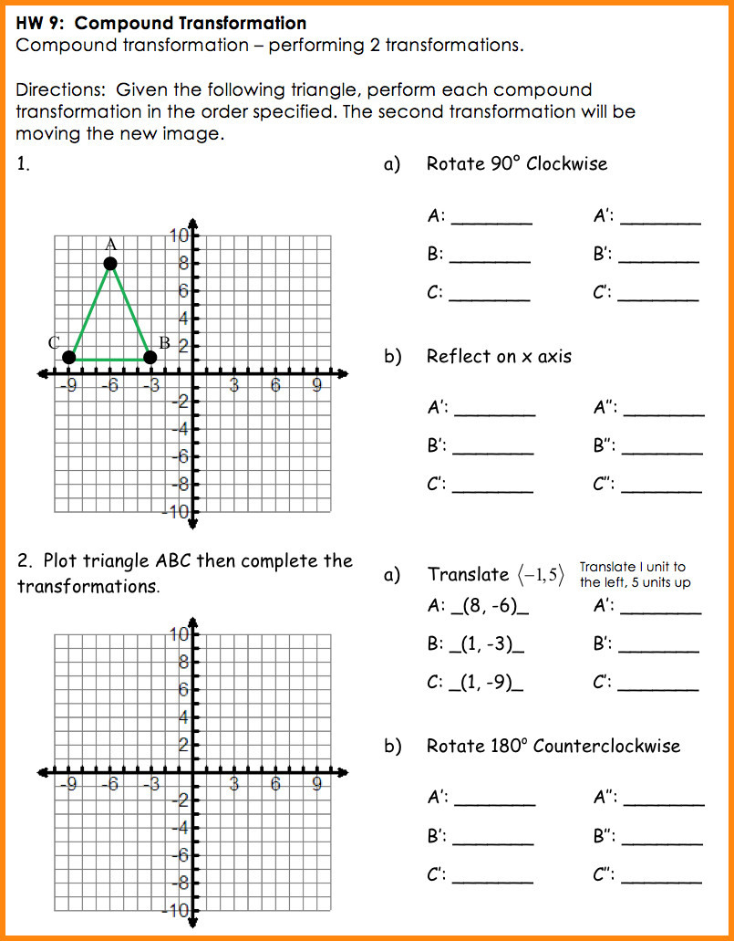 Composition Of Transformations Worksheet Db excel