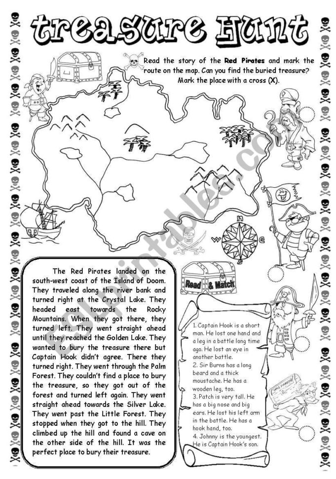 Treasure Hunt  Esl Worksheetgabitza