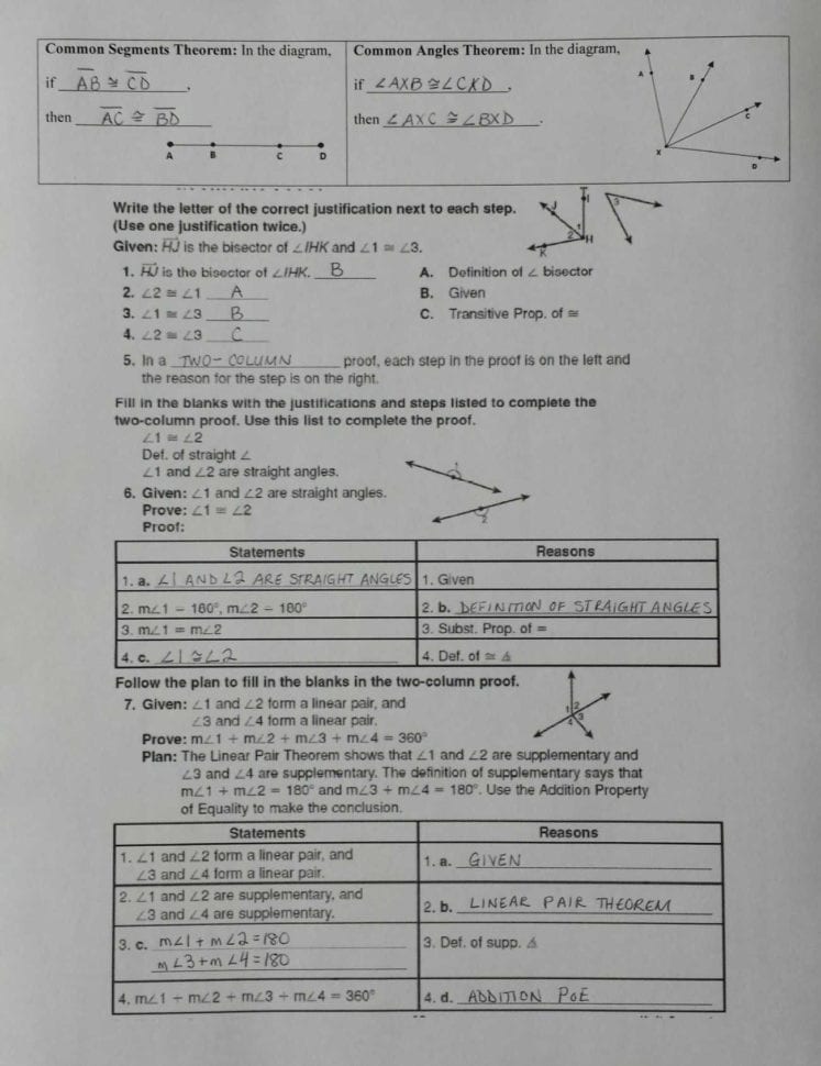 Triangle Congruence Worksheet 1 Answer Key