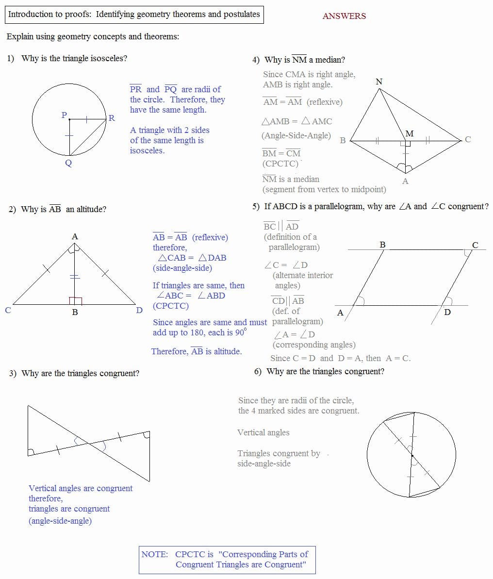 Triangle Congruence Worksheet