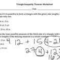 Triangle Inequality Theorem Worksheet  Math  Showme