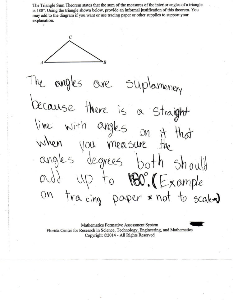 Triangle Sum Theorem Worksheet As One Step Equations