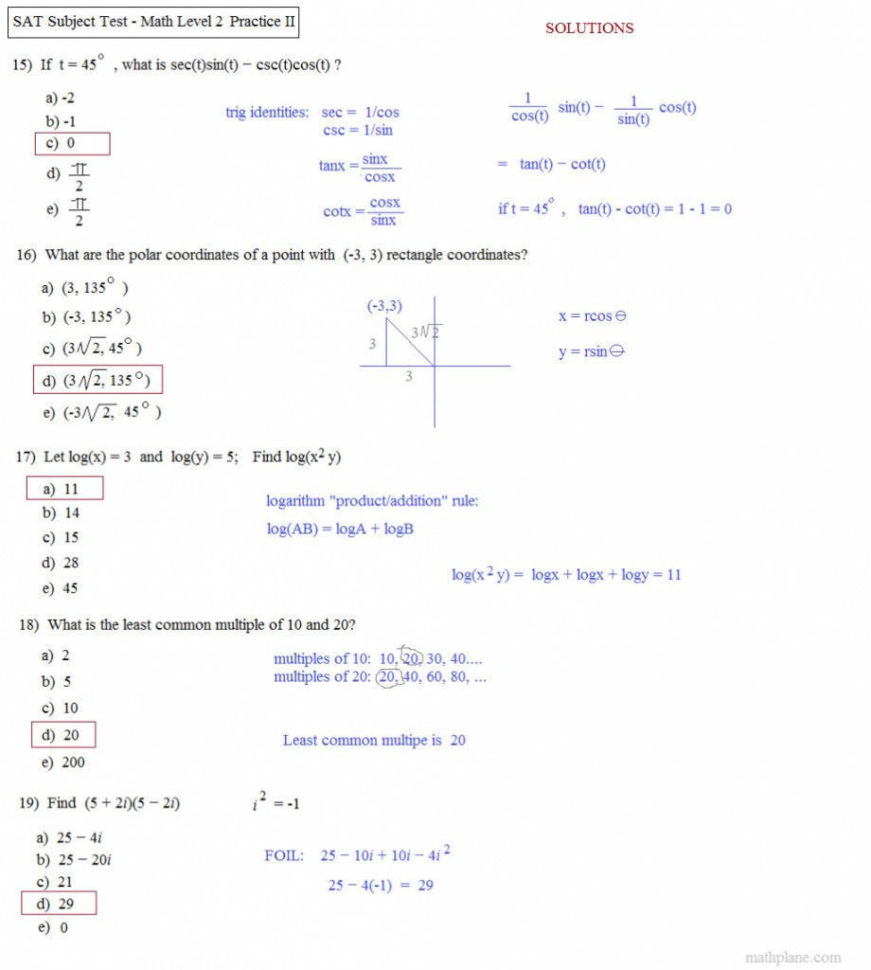 Trigonometric Identities Worksheet