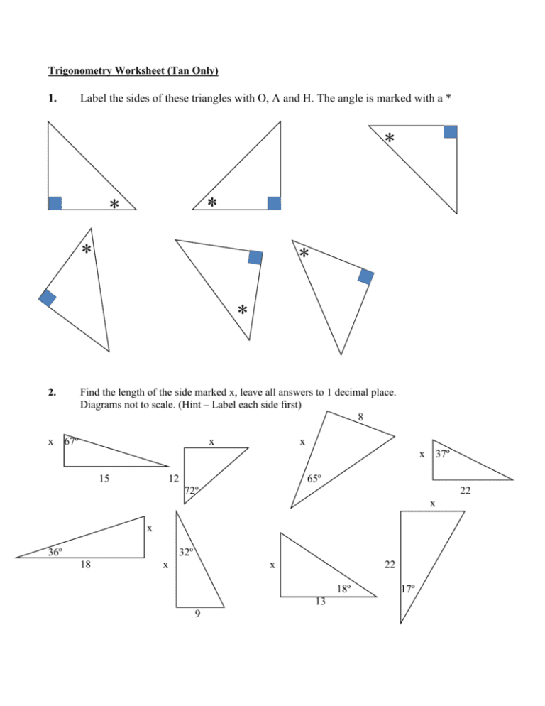 trigonometry worksheets with answers db excelcom