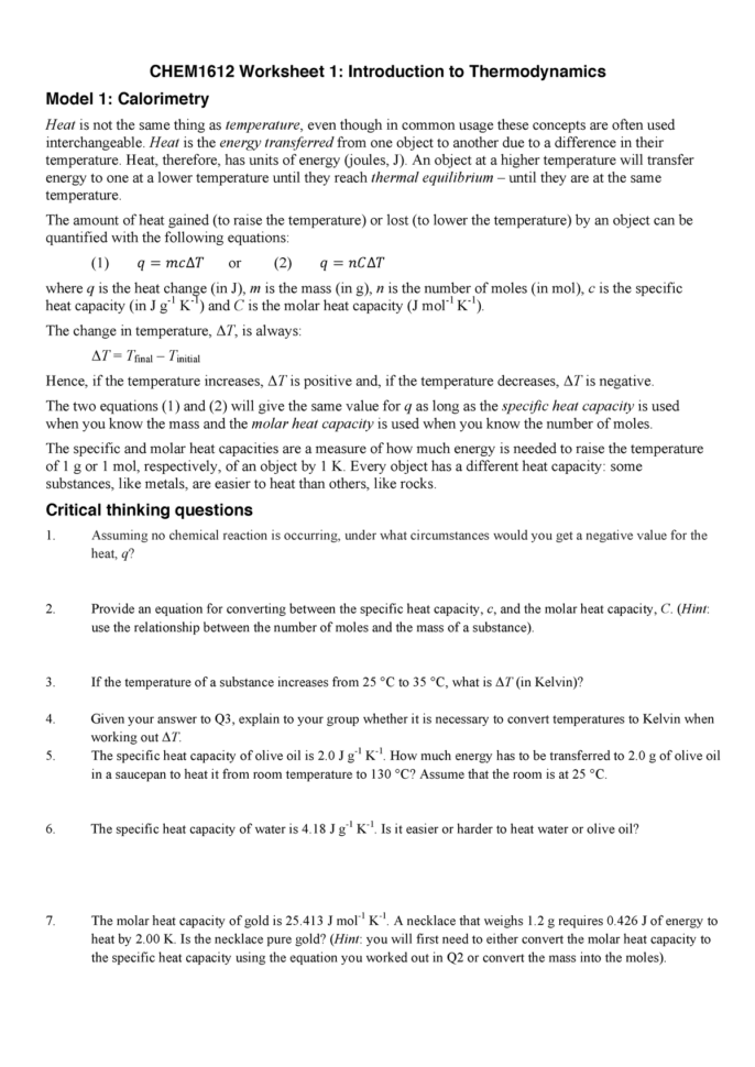 Tutorial Work  Week 113 With Answers  Chem1612  Usyd  Studocu