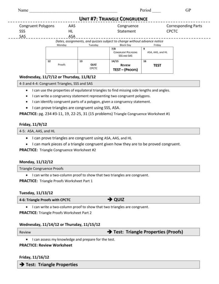 Two Column Proof Practice Worksheets