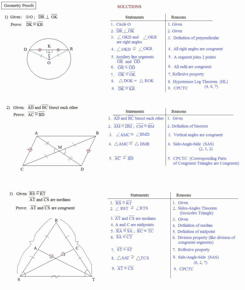Two Column Proof Practice Worksheets