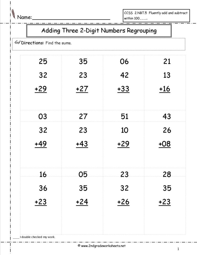 Two Digit Addition Worksheets