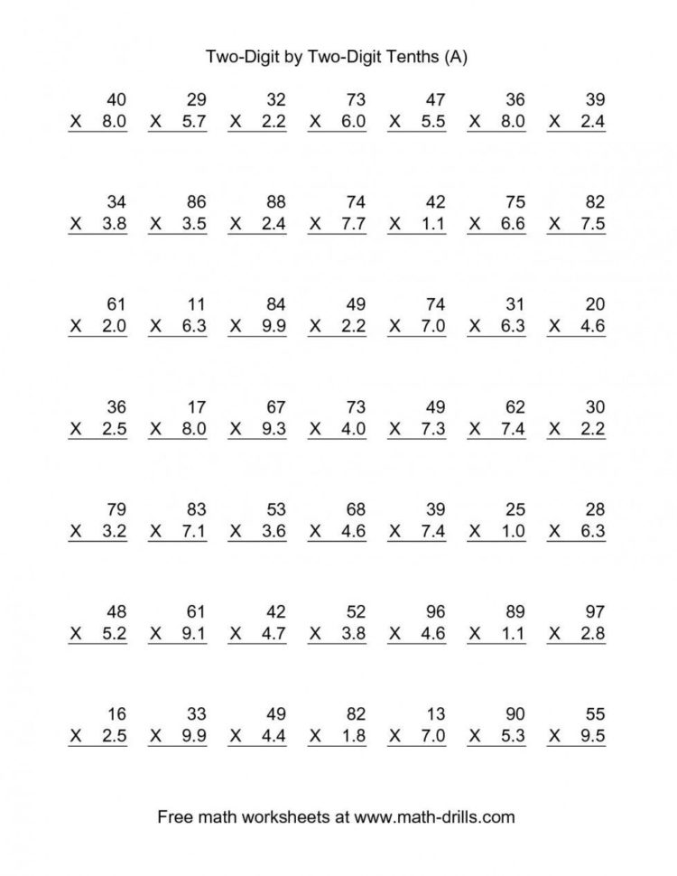 Single And Double Digit Multiplication Worksheets