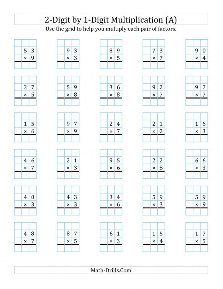 Two Digittwo Digit Multiplication Worksheets  Lobo Black