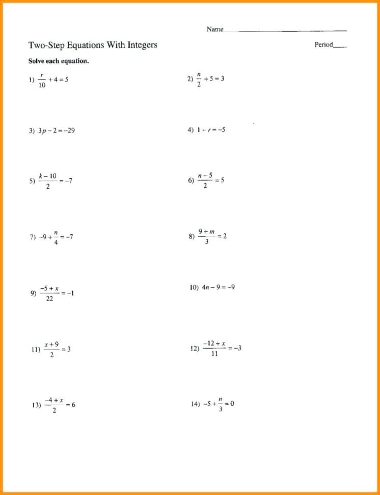 Two Step Equation Math 2 Step Equation Word Problems Mark