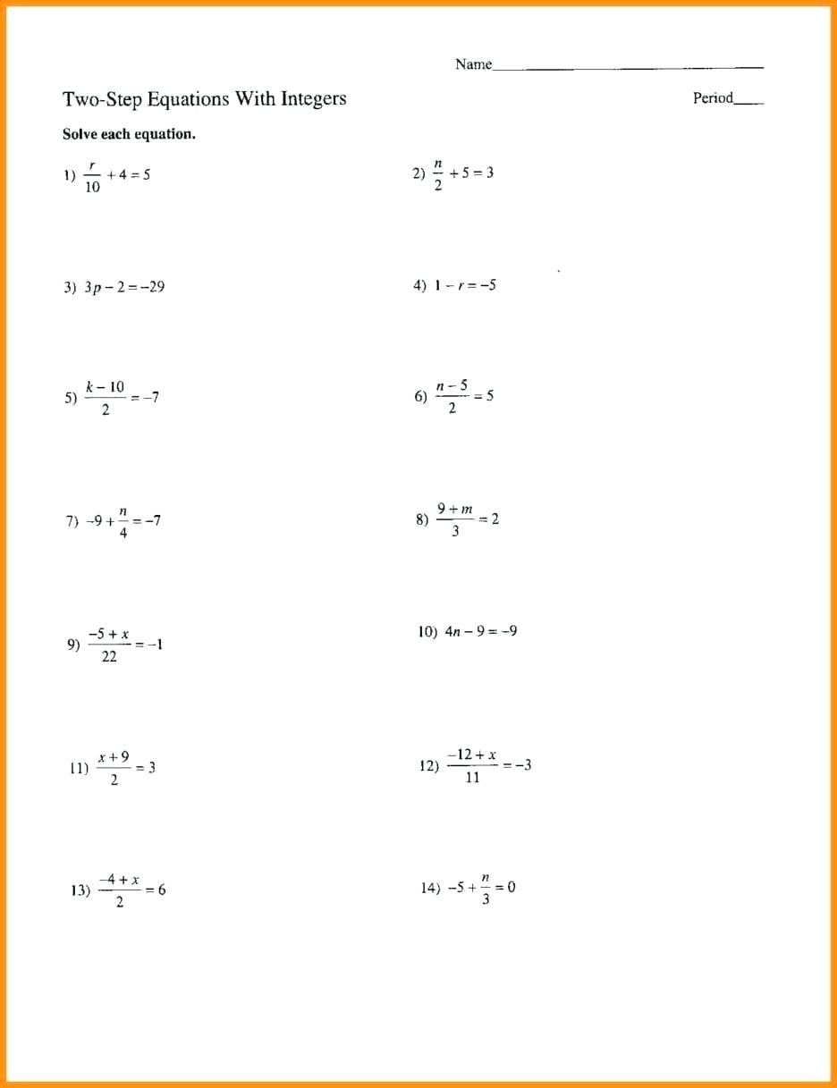 Two Step Equation Math 2 Step Equation Word Problems Mark
